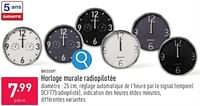 Promotions Horloge murale radiopilotée - Bresser - Valide de 29/05/2024 à 02/06/2024 chez Aldi