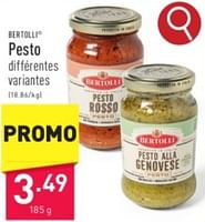 Promotions Pesto - Bertolli - Valide de 31/05/2024 à 02/06/2024 chez Aldi