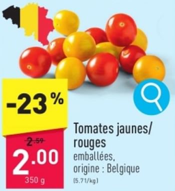 Promotions Tomates jaunes- rouges - Produit maison - Aldi - Valide de 27/05/2024 à 01/06/2024 chez Aldi
