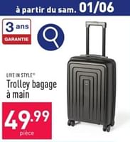 Promotions Trolley bagage à main - Live in Style - Valide de 27/05/2024 à 02/06/2024 chez Aldi