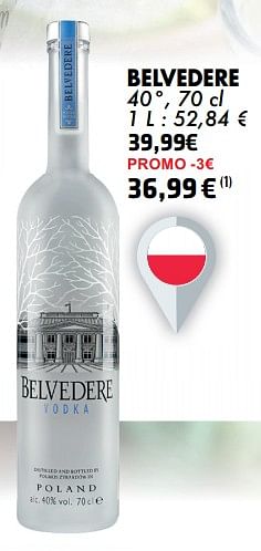 Promoties Belvedere vodka - Belvédere - Geldig van 21/05/2024 tot 10/06/2024 bij Cora
