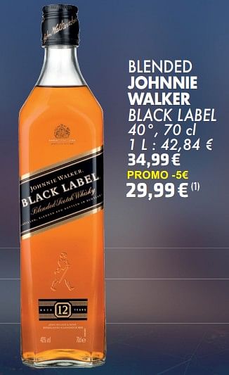 Promotions Blended johnnie walker black label - Johnnie Walker - Valide de 21/05/2024 à 10/06/2024 chez Cora