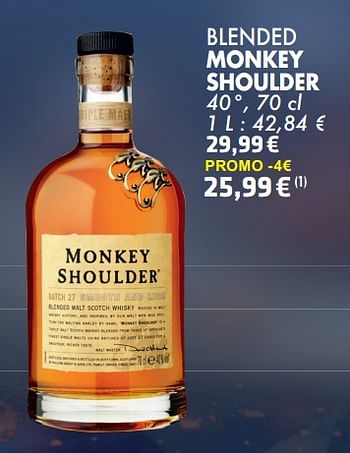Promoties Blended monkey shoulder - Monkey Shoulder - Geldig van 21/05/2024 tot 10/06/2024 bij Cora