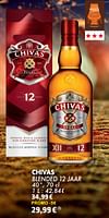 Promoties Chivas blended 12 jaar - Chivas Regal - Geldig van 21/05/2024 tot 10/06/2024 bij Cora
