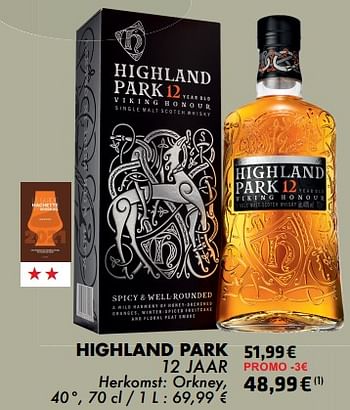 Promoties Highland park 12 jaar - Highland Park - Geldig van 21/05/2024 tot 10/06/2024 bij Cora