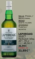 Promoties Laphroaig select - Laphroaig - Geldig van 21/05/2024 tot 10/06/2024 bij Cora