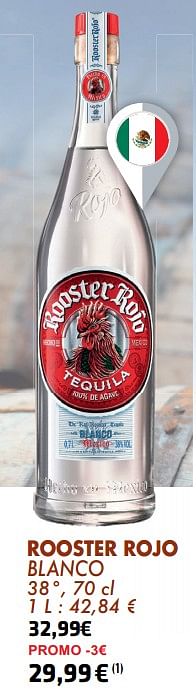 Promoties Rooster rojo blanco - Rooster Rojo - Geldig van 21/05/2024 tot 10/06/2024 bij Cora