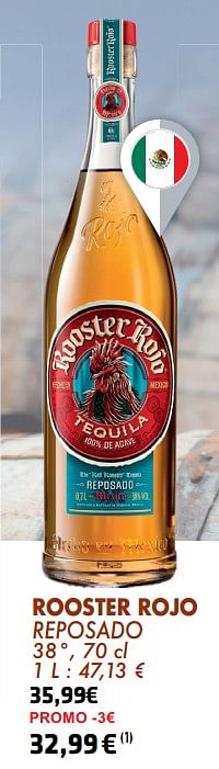 Promoties Rooster rojo reposado - Rooster Rojo - Geldig van 21/05/2024 tot 10/06/2024 bij Cora