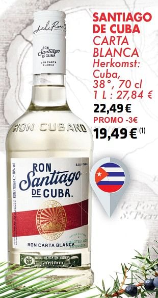 Promoties Santiago de cuba carta blanca - Santiago de Cuba - Geldig van 21/05/2024 tot 10/06/2024 bij Cora