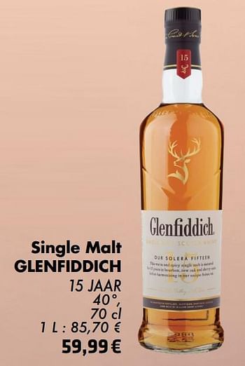Promoties Single malt glenfiddich 15 jaar - Glenfiddich - Geldig van 21/05/2024 tot 10/06/2024 bij Cora