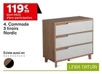 Promotions Commode 3 tiroirs nordic - Linea Natura - Valide de 21/05/2024 à 17/06/2024 chez But