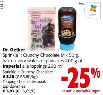 Promoties Sprinkle it crunchy chocolate - Dr. Oetker - Geldig van 22/05/2024 tot 04/06/2024 bij Colruyt