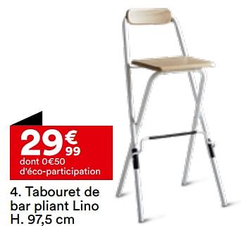 Promotions Tabouret de bar pliant lino - Produit Maison - But - Valide de 21/05/2024 à 17/06/2024 chez But