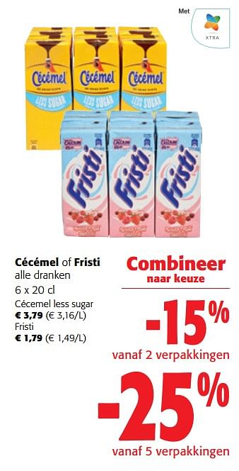Promoties Cécémel of fristi alle dranken - Huismerk - Colruyt - Geldig van 22/05/2024 tot 04/06/2024 bij Colruyt