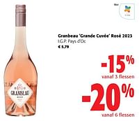 Promoties Granbeau grande cuvée rosé 2023 i.g.p. pays d`oc - Rosé wijnen - Geldig van 22/05/2024 tot 04/06/2024 bij Colruyt