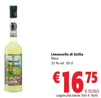 Promoties Limoncello di sicilia likeur - Limoncello di Sicilia - Geldig van 22/05/2024 tot 04/06/2024 bij Colruyt