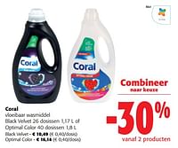 Promoties Coral vloeibaar wasmiddel black velvet of optimal color - Coral - Geldig van 22/05/2024 tot 04/06/2024 bij Colruyt