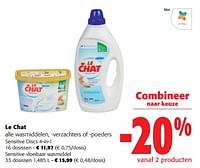 Promoties Le chat alle wasmiddelen, -verzachters of -poeders - Le Chat - Geldig van 22/05/2024 tot 04/06/2024 bij Colruyt