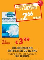 Promotions Dr.beckmann entretien du blanc - Dr. Beckmann - Valide de 22/05/2024 à 27/05/2304 chez Trafic