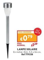Promotions Lampe solaire - Produit maison - Trafic  - Valide de 22/05/2024 à 27/05/2304 chez Trafic