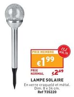 Promotions Lampe solaire - Produit maison - Trafic  - Valide de 22/05/2024 à 27/05/2304 chez Trafic