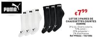 Promotions Lot de 3 paires de chaussettes courtes homme - Puma - Valide de 22/05/2024 à 27/05/2304 chez Trafic