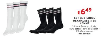 Promotions Lot de 3 paires de chaussettes homme - Fila - Valide de 22/05/2024 à 27/05/2304 chez Trafic