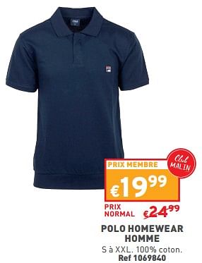 Promotions Polo homewear homme - Fila - Valide de 22/05/2024 à 27/05/2304 chez Trafic