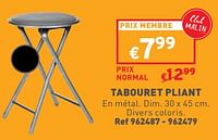 Promotions Tabouret pliant - Produit maison - Trafic  - Valide de 22/05/2024 à 27/05/2304 chez Trafic