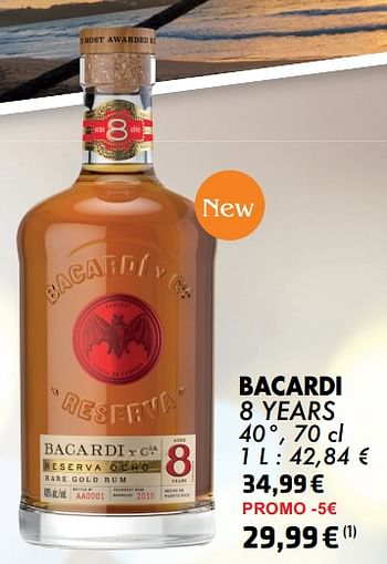 Promotions Bacardi 8 years - Bacardi - Valide de 21/05/2024 à 10/06/2024 chez Cora