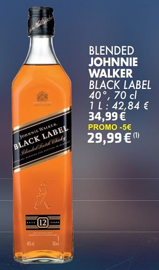 Promotions Blended johnnie walker black label - Johnnie Walker - Valide de 21/05/2024 à 10/06/2024 chez Cora
