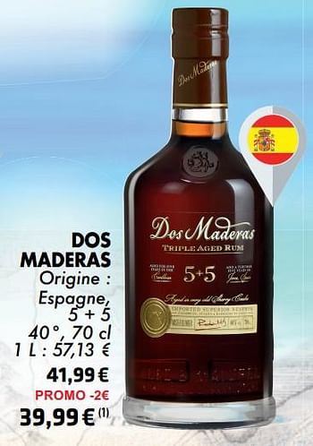 Promotions Dos maderas - Dos Maderas - Valide de 21/05/2024 à 10/06/2024 chez Cora