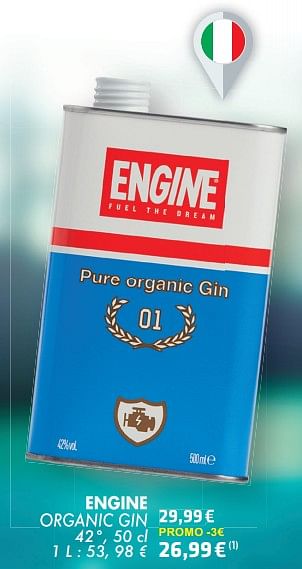 Promotions Engine organic gin - Engine - Valide de 21/05/2024 à 10/06/2024 chez Cora