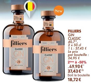 Promotions Filliers gin classic - Filliers - Valide de 21/05/2024 à 10/06/2024 chez Cora