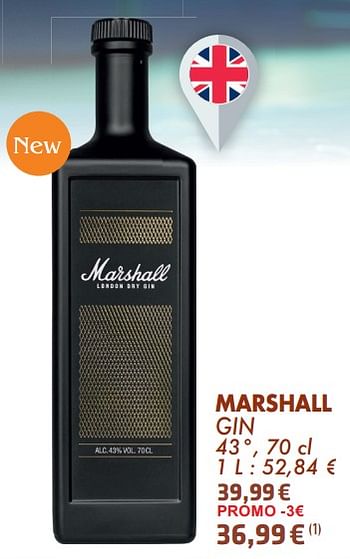 Promotions Marshall gin - MARSHALL - Valide de 21/05/2024 à 10/06/2024 chez Cora