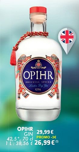 Promotions Opihr gin - Opihr - Valide de 21/05/2024 à 10/06/2024 chez Cora