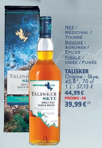 Promotions Talisker - Talisker skye - Valide de 21/05/2024 à 10/06/2024 chez Cora
