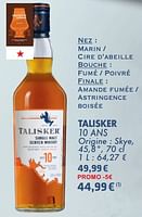 Promotions Talisker 10 ans - Talisker - Valide de 21/05/2024 à 10/06/2024 chez Cora