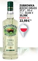 Promotions Zubrowka bison grass vodka - Zubrowka - Valide de 21/05/2024 à 10/06/2024 chez Cora