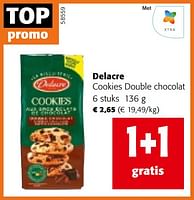 Promoties Delacre cookies double chocolat - Delacre - Geldig van 22/05/2024 tot 04/06/2024 bij Colruyt