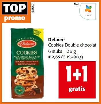 Promoties Delacre cookies double chocolat - Delacre - Geldig van 22/05/2024 tot 04/06/2024 bij Colruyt