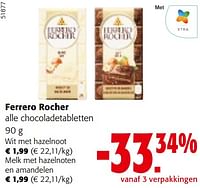 Promoties Ferrero rocher alle chocoladetabletten - Ferrero - Geldig van 22/05/2024 tot 04/06/2024 bij Colruyt