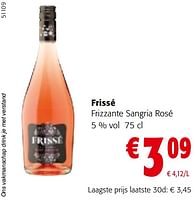 Promoties Frissé frizzante sangria rosé - Rosé wijnen - Geldig van 22/05/2024 tot 04/06/2024 bij Colruyt