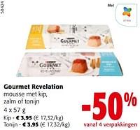 Promoties Gourmet revelation mousse met kip, zalm of tonijn - Purina - Geldig van 22/05/2024 tot 04/06/2024 bij Colruyt