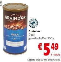 Promoties Graindor deca gemalen koffie - Graindor - Geldig van 22/05/2024 tot 04/06/2024 bij Colruyt