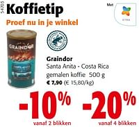 Promoties Graindor santa anita - costa rica gemalen koffie - Graindor - Geldig van 22/05/2024 tot 04/06/2024 bij Colruyt
