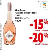 Promoties Granbeau grande cuvée rosé 2023 i.g.p. pays d’oc - Rosé wijnen - Geldig van 22/05/2024 tot 04/06/2024 bij Colruyt