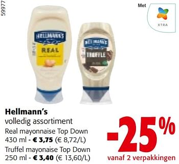 Promoties Hellmann’s volledig assortiment - Hellmann's - Geldig van 22/05/2024 tot 04/06/2024 bij Colruyt