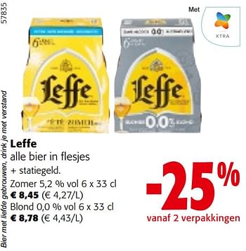 Promotions Leffe alle bier in flesjes - Leffe - Valide de 22/05/2024 à 04/06/2024 chez Colruyt
