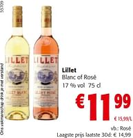 Promoties Lillet blanc of rosé - Lillet - Geldig van 22/05/2024 tot 04/06/2024 bij Colruyt